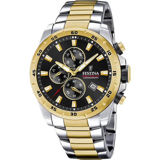 Festina Chronograph Two Tone Stainless Steel Bracelet