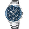 Ρολοί ανδρικό Festina Chronograph F20575-2 με μπρασελέ και μπλε καντράν