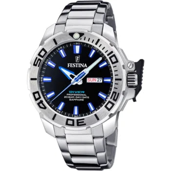 Ρολοί ανδρικό Festina F20665-3 με μπρασελέ και μαύρο καντράν