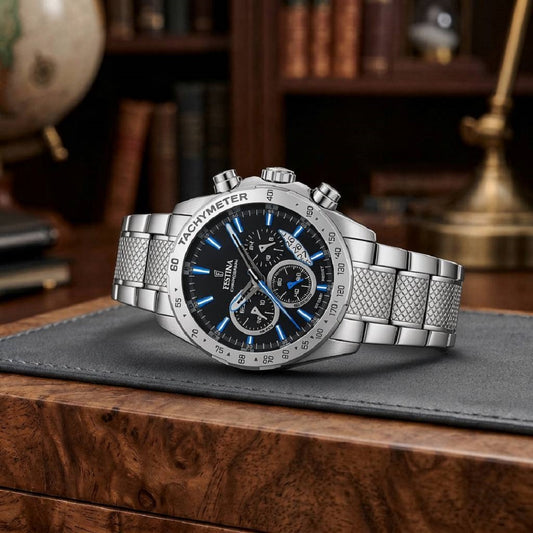 Festina Chronograph Silver Stainless Steel Bracelet