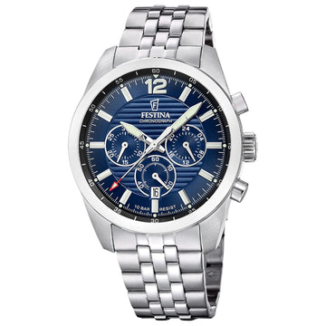 Festina Chronograph Silver Stainless Steel Bracelet