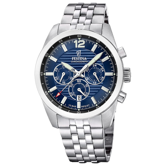 Festina Chronograph Silver Stainless Steel Bracelet