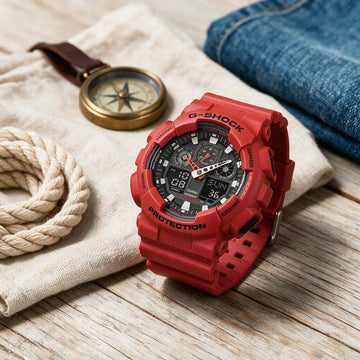 Ρολόι Ανδρικό Casio G-Shock Κόκκινο GA-100B-4AER