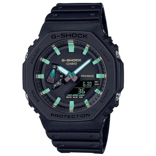 Ρολοί ανδρικό Casio G-Shock Rubber GA-2100RC-1AER με μαύρο καντράν