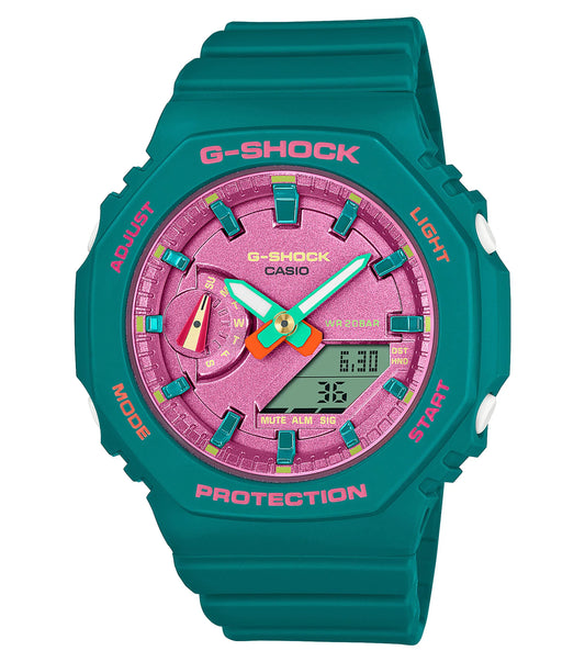 Ρολοί Unisex Casio G-Shock LE Rubber GMA-S2100BS-3AER με ψηφιακό-αναλογικό καντράν