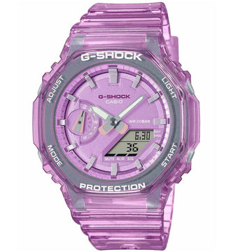 Ρολόι γυναικείο Casio G-Shock Chronograph Rubber GMA-S2100SK-4AER και μωβ καντράν