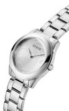 Ρολόι γυναικείο Guess Cubed GW0606L1 με μπρασελέ και ασημί καντράν