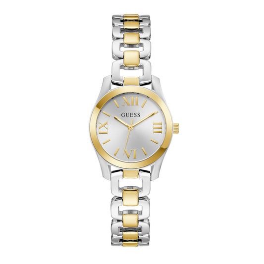 GUESS  Γυναικείο Ρολόι Δίχρωμο με Ρωμαϊκούς Αριθμούς GW0927L6