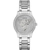 Ρολόι γυναικείο Guess Idol Crystals GW0605L1 με μπρασελέ και ασημί καντράν