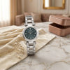 Ρολόι Γυναικείο Guess Lady Glitz Ασημί με Πετρόλ Πράσινο Καντράν και Κρύσταλλα GW0869L5