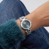 Ρολόι Γυναικείο Guess Lady Glitz Ασημί με Πετρόλ Πράσινο Καντράν και Κρύσταλλα GW0869L5