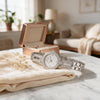 Ρολόι Γυναικείο Guess Crystal Bezel Ασημί με Ασημί Καντράν και Bangle Μπρασελέ GW1016L1