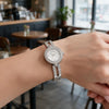 Ρολόι Γυναικείο Guess Crystal Bezel Ασημί με Ασημί Καντράν και Bangle Μπρασελέ GW1016L1