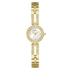 Ρολόι Γυναικείο Guess Lady Glitz Χρυσό με Ασημί Καντράν και Κρύσταλλα GW1016L2