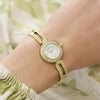 Ρολόι Γυναικείο Guess Lady Glitz Χρυσό με Ασημί Καντράν και Κρύσταλλα GW1016L2