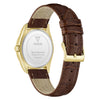 Ρολόι Γυναικείο Guess Mini Luna Χρυσό με Πράσινο Καντράν και Καφέ Δερμάτινο Λουράκι GW1032L8
