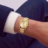 Ρολόι Γυναικείο Guess Crystal Frame Χρυσό με Χρυσό Καντράν και Κρύσταλλα GW1096L2