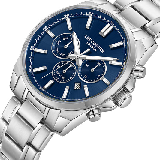 Ρολόι Ανδρικό Lee Cooper London Χρονογράφος Ασημί LC08355.390