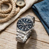 Ρολόι Ανδρικό Lee Cooper Ασημί με Μπλε Καντράν LC08418.390