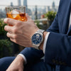 Ρολόι Ανδρικό Lee Cooper Automatic Ασημί με Μπλε Καντράν LC08442.390