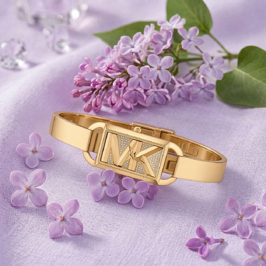 Ρολόι Γυναικείο Michael Kors Empire Χρυσό με Γεωμετρικό Καντράν και Κρύσταλλα MK4840