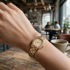 Ρολόι Γυναικείο Michael Kors Emery Χρυσό με Κρύσταλλα και Tonneau Καντράν MK7618
