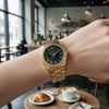 Ρολόι Γυναικείο Michael Kors Lexington Χρυσό με Πράσινο Καντράν και Κρύσταλλα MK7622