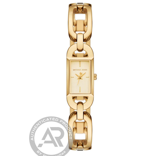 Ρολόι Γυναικείο Michael Kors Empire Χρυσό με Χρυσό Ορθογώνιο Καντράν MK7649