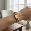 Ρολόι Γυναικείο Michael Kors Empire Χρυσό με Χρυσό Ορθογώνιο Καντράν MK7649