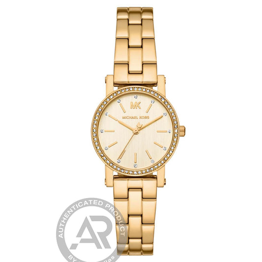 Ρολόι Γυναικείο Michael Kors Corey Χρυσό με Χρυσό Καντράν και Κρύσταλλα MK7666