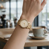Ρολόι Γυναικείο Michael Kors Corey Χρυσό με Χρυσό Καντράν και Κρύσταλλα MK7666