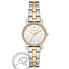 Ρολόι Γυναικείο Michael Kors Corey Δίχρωμο Ασημί Χρυσό με Ασημί Καντράν και Κρύσταλλα MK7668