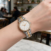 Ρολόι Γυναικείο Michael Kors Corey Δίχρωμο Ασημί Χρυσό με Ασημί Καντράν και Κρύσταλλα MK7668