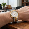 Ρολόι Ανδρικό Michael Kors Austin Δίχρωμο Ασημί Χρυσό με Ασημί Καντράν MK9274