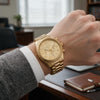 Ρολόι Ανδρικό Michael Kors Lexington Χρυσό με Χρυσό Καντράν και Χρονογράφο MK9276