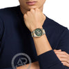 Ρολόι Ανδρικό Michael Kors Lexington Δίχρωμο Ασημί Χρυσό με Πράσινο Καντράν και Χρονογράφο MK9277