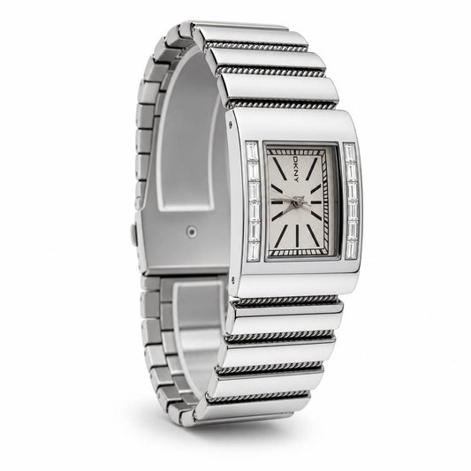 Ρολόι Γυναικείο DKNY Stainless Steel Λευκό με Λευκά Ζιργκόν
