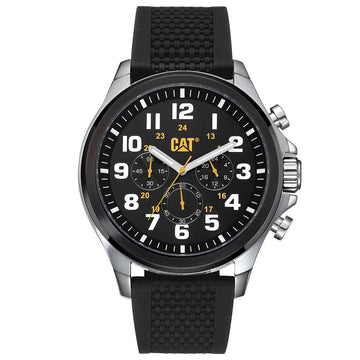 Caterpillar Chrono Black Rubber Strap