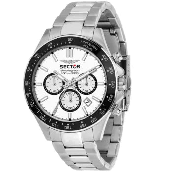 Ρολόι ανδρικό Sector 270 Chronograph R3273661049 με μπρασελέ και λευκό καντράν