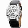 Ανδρικό Roberto Cavalli Swiss Made Chronograph Ρολόι με Μαύρο Δερμάτινο Λουράκι