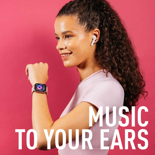 Reflex Active Series 17 Digital Smartwatch & Wireless Earbuds Pink Rubber Strap