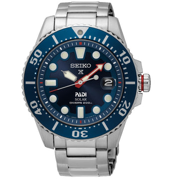 Ρολοί ανδρικό Seiko Prospex SNE549P1 Solar με μπρασελέ και μπλε καντράν