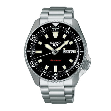SEIKO 5 Sports SKX Redux in Kuro Black Automatic Silver Stainless Steel Bracelet