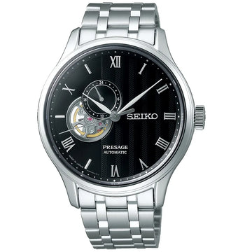 Ρολοί ανδρικό Seiko Presage Automatic SSA377J1 με μπρασελέ και μαύρο καντράν