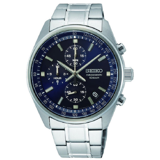 Ρολόι Ανδρικό Seiko Χρονογράφος Μπλε Καντράν SSB377P1