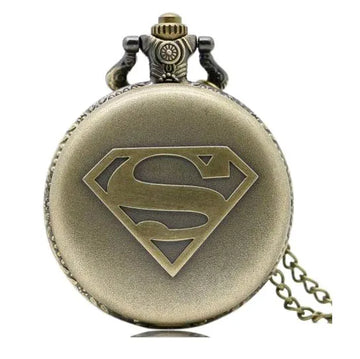 Ρολόι τσέπης Superman Pocket σε Bronze χρώμα με μοτίβο το σήμα του Superman και λευκό καντράν