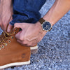 Ρολόι Ανδρικό Timberland Ασημί με Μπλε Καντράν & Καφέ Δερμάτινο Λουράκι TDWGB0109002