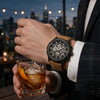 Ρολόι Ανδρικό Timberland Chronograph Μαύρο με Καφέ Δερμάτινο Λουράκι TDWGC0109101