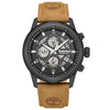 Ρολόι Ανδρικό Timberland Chronograph Μαύρο με Καφέ Δερμάτινο Λουράκι TDWGC0109101