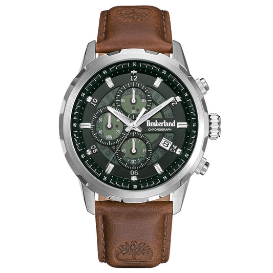 Ρολόι Ανδρικό Timberland Chronograph Ασημί με Πράσινο Καντράν TDWGC0109102